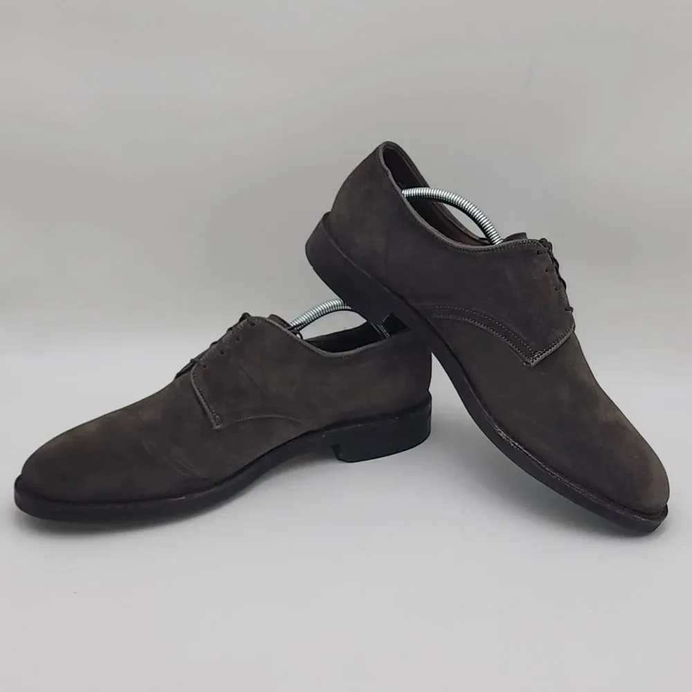 Allen Edmonds Port Washington Nomad Gray Suede Leather Oxford‎ Dress Shoes 11.5D